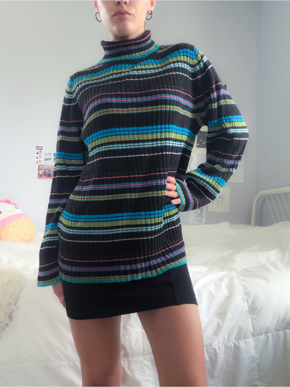 Lane Bryant Funky Striped Turtleneck Sweater